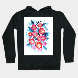Red and Blue Watercolor Painting Hoodie